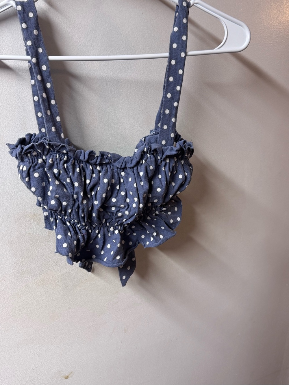 Polka Dot Ruffle Crop Top